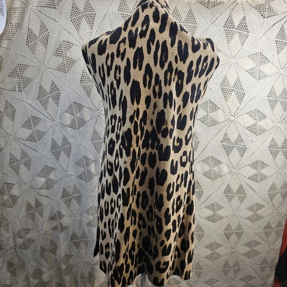 Chico's small (0) Animal print & colorblock reversible Cardigan. Open front. - Picture 7 of 13